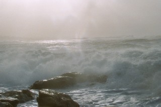 Tempte avec mare haute en Bretagne