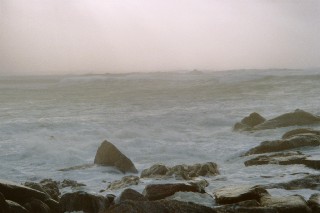 Tempte avec mare haute en Bretagne