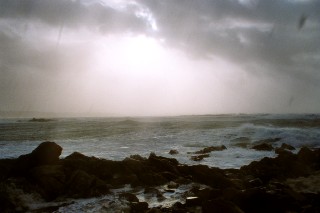 Tempte avec mare haute en Bretagne